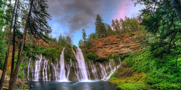 1280x843 Photos California USA Burney Falls Nature Waterfalls Trees