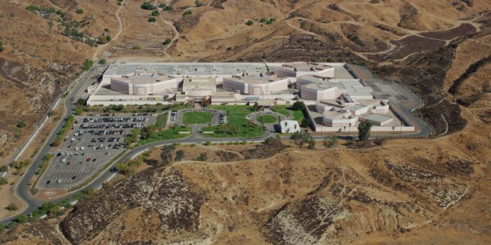 1920x1080 8K stock footage aerial video of a detention facility, Valencia, California  Aerial Stock Footage AX0159_045 | Axiom Images