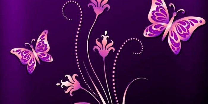 736x1512 Purple Butterfly Wallpaper...By Artist Unknown... | Butterflies in
