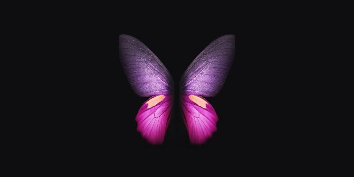 4400x2560 Wallpaper Samsung Galaxy Fold, Pink, Purple, Butterfly, Stock, 4K