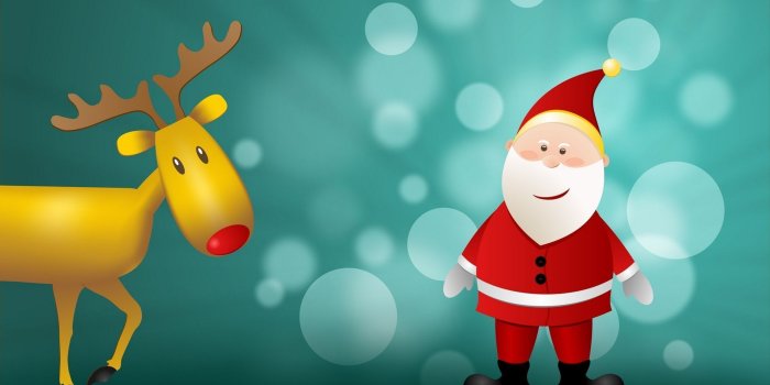 1920x1200 Rudolf and happy Santa Claus wallpaper - Holiday wallpapers - #52027