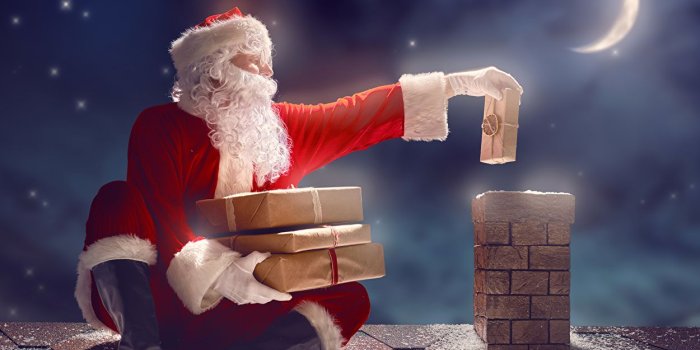 1250x1024 Wallpapers Christmas Roof Santa Claus Moon Gifts Night Crescent