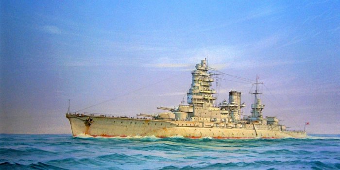 1332x850 Wallpaper sea, figure, art, ship of the line, WW2, The Navy of Japan