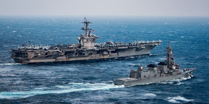 1920x1080 US Navy American aircraft carrier Japan Maritime Self Defense Forces