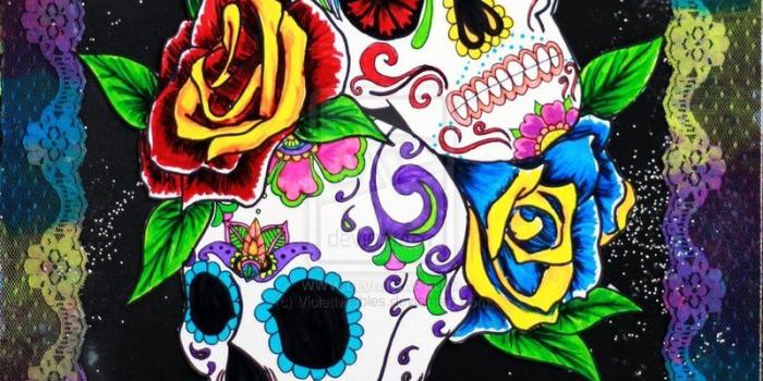 800x998 Colourful Skull wallpaper