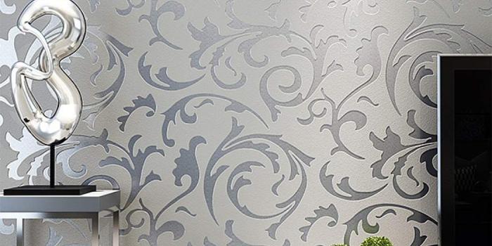 1050x1050 Grey Classic Luxury 3D Floral Embossed Textured Wall Paper Modern Wallpaper  For Living Room Bedroom Home Decor