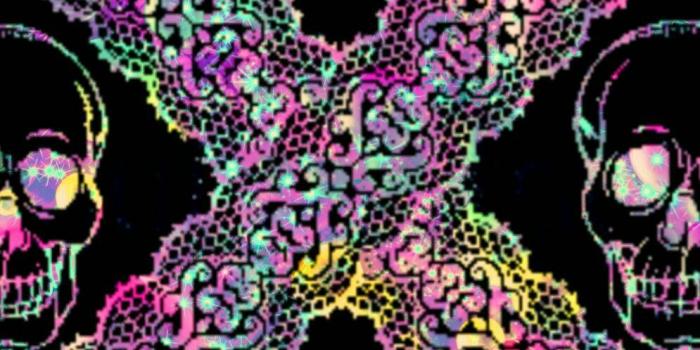 995x2024 Colorful lace skulls galaxy iPhone /Android wallpaper I created for