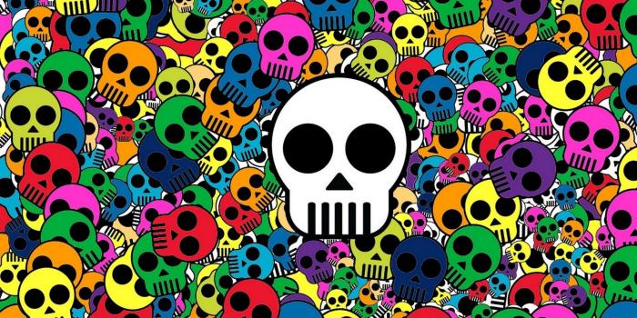 3840x2400 Colorful Diamond Pattern Skulls HD wallpaper