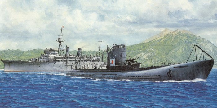 2064x992 Gray and black submarine, Iwo Jima, submarine, supply ship, Japan HD