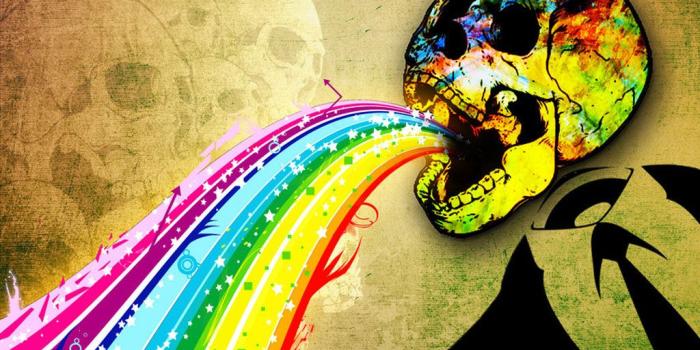 1024x768 Colorful Skulls Desktop wallpaper_Funny Wallpapers_download free