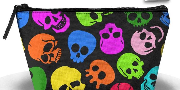 1000x1000 Amazon.com: pengyong Colorful Skull Wallpaper Makeup Bag Large