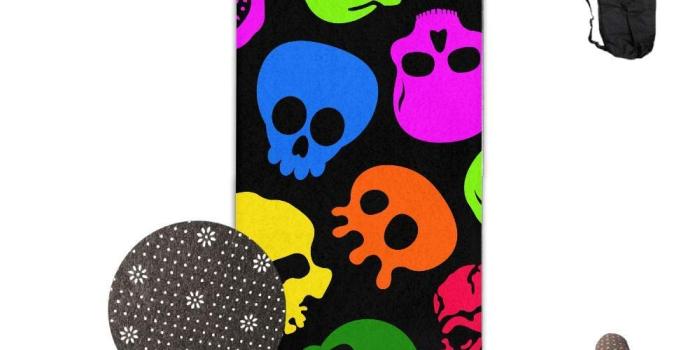 1000x1000 Amazon.com: Colorful Skull Wallpaper Yoga Mat - Advanced Yoga Mat