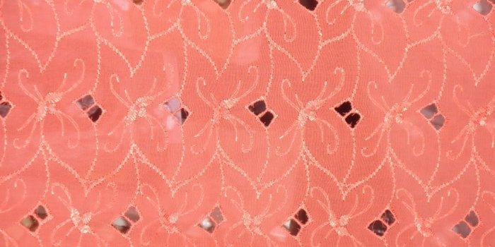 1024x768 Coral color Swiss voile fabric with cut out work & embroidery 54