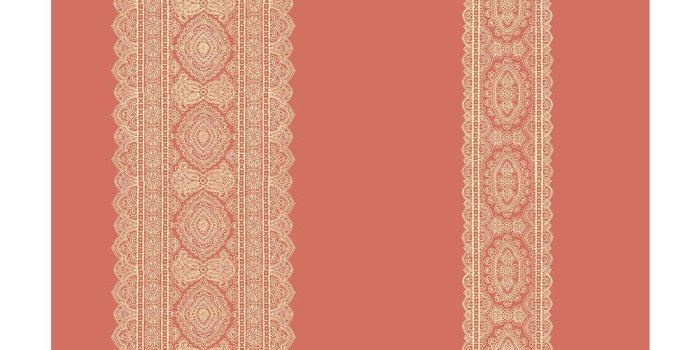 1000x1000 Brynn Coral Paisley Stripe Wallpaper Sample