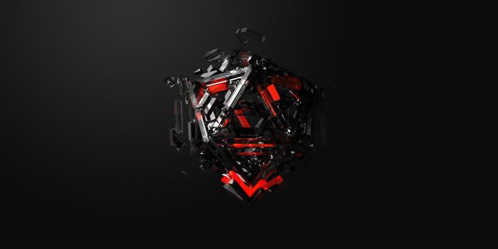 3840x2160 Wallpaper 4k Wallpaper triangles, 3D, red, black, HD, Abstract 3D