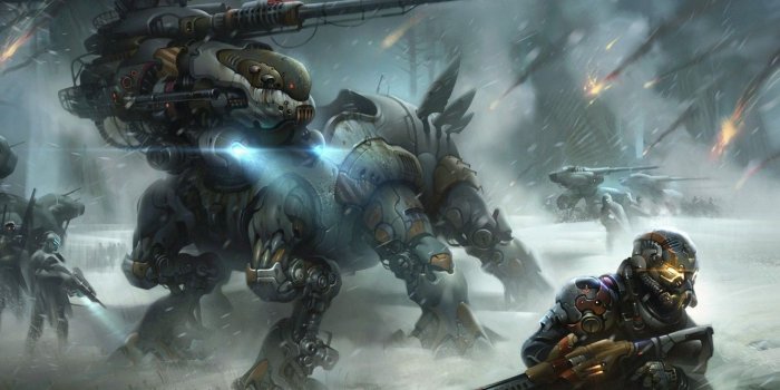 1332x850 Wallpaper winter, war, robot, soldiers, fan art, Destiny images for