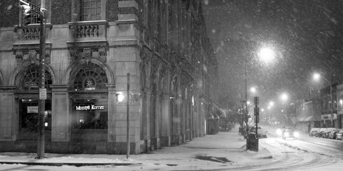 1920x1080 Download Wallpaper 1920x1080 city, street, snow, winter, lane, black