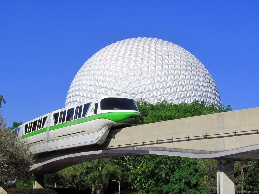 1024x768 Green Monorail at Epcot | Walt Disney World in Florida | Disney