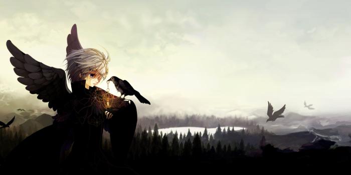 1992x1025 Girl With Birds Wallpaper | 1992x1025 | ID:34325