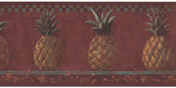 1200x900 Prepasted Wallpaper Borders - Pineapple Fruits Wall Paper Border HF8646B