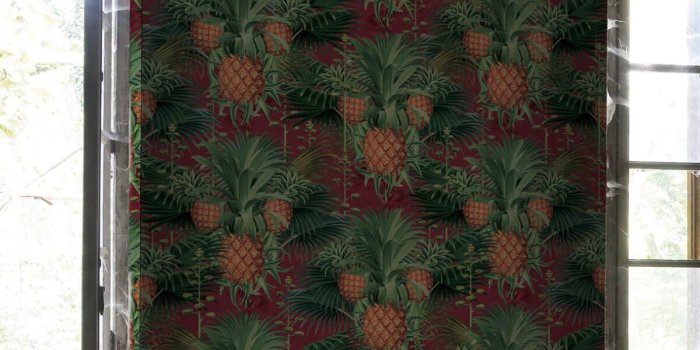 1200x1716 Pineapple Harvest Wallpaper in Red Tide from the Kingdom Home