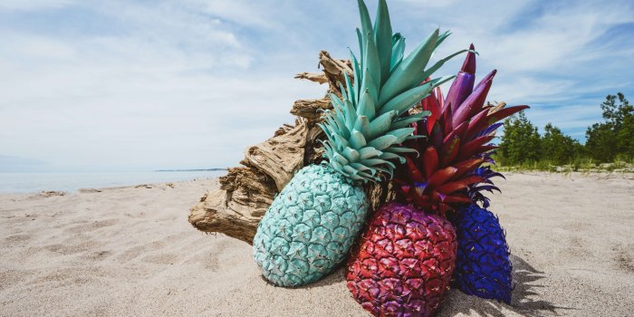 3840x2560 3080056 beach, blue sky, clouds, colors, colourful, fruits, green