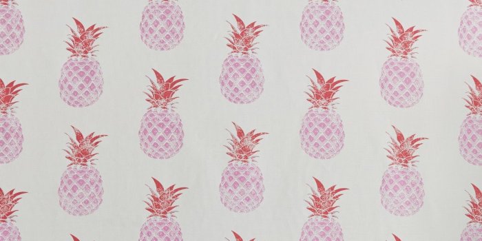 1200x1200 Pineapple Pink and Red Cream Fabric