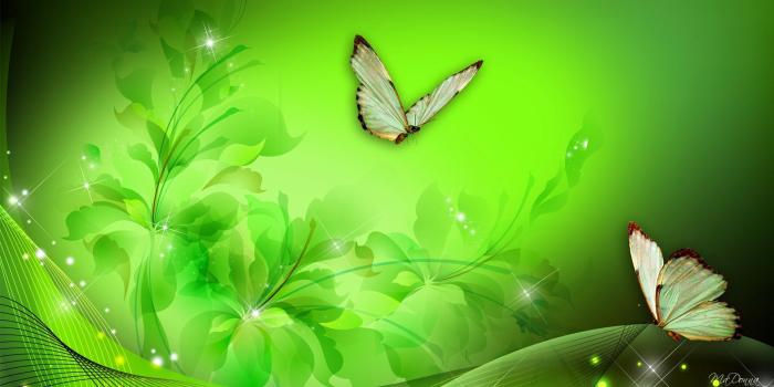 1920x1080 Greenfantasy art | HD Green Floral Fantasy Wallpaper | Green with