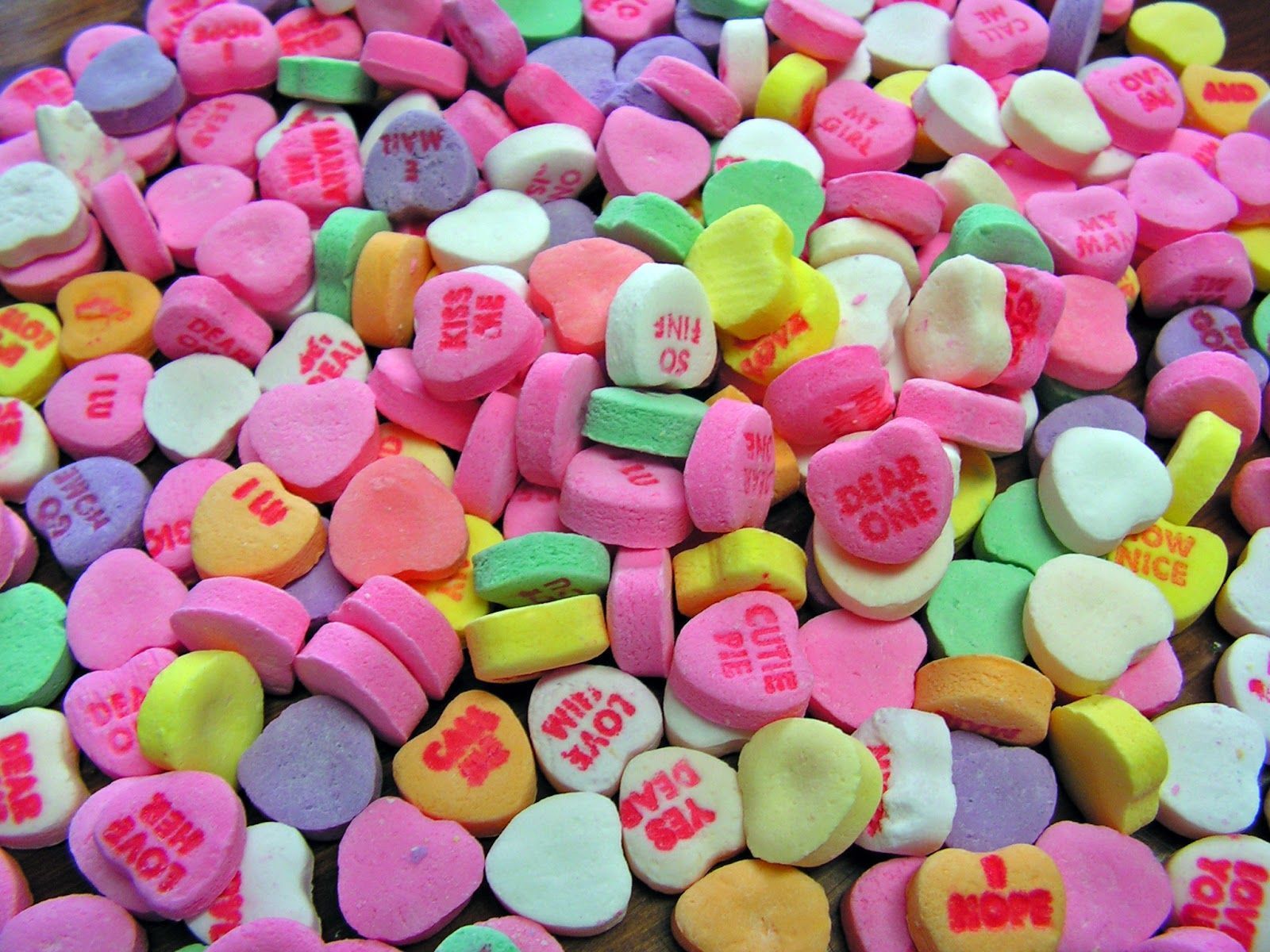 1600x1200 55+ Valentine's Day Candy Hearts Wallpapers - Download at WallpaperBro