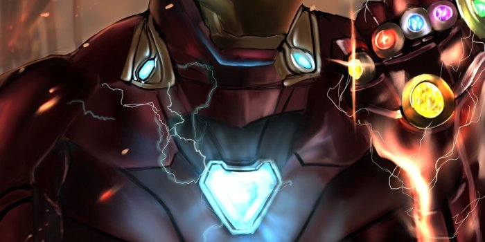 1900x2688 Iron Man and Infinity Gauntlet - Art by Gabriella Aguillon #4665