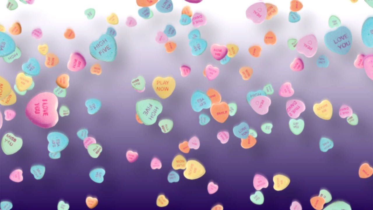 1280x720 Free Valentine's Day Background - Candy Hearts