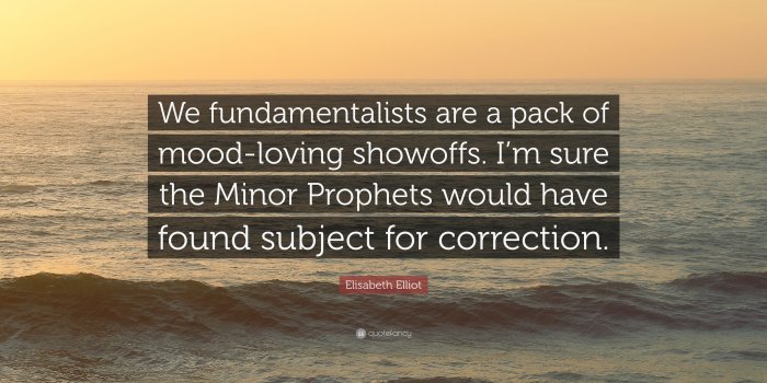 3840x2160 Elisabeth Elliot Quote: “We fundamentalists are a pack of mood