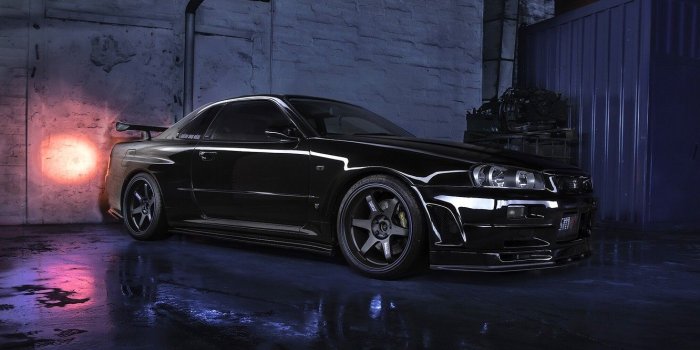1332x850 Wallpaper black, Nissan, Skyline, Nissan Skyline R34 GTR V images