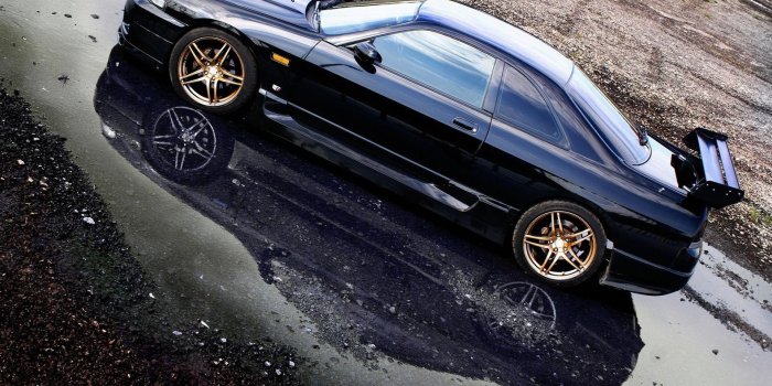 1920x1200 black, Cars, Vehicles, Reflections, Nissan, Skyline, R33, Gt r 4K HD