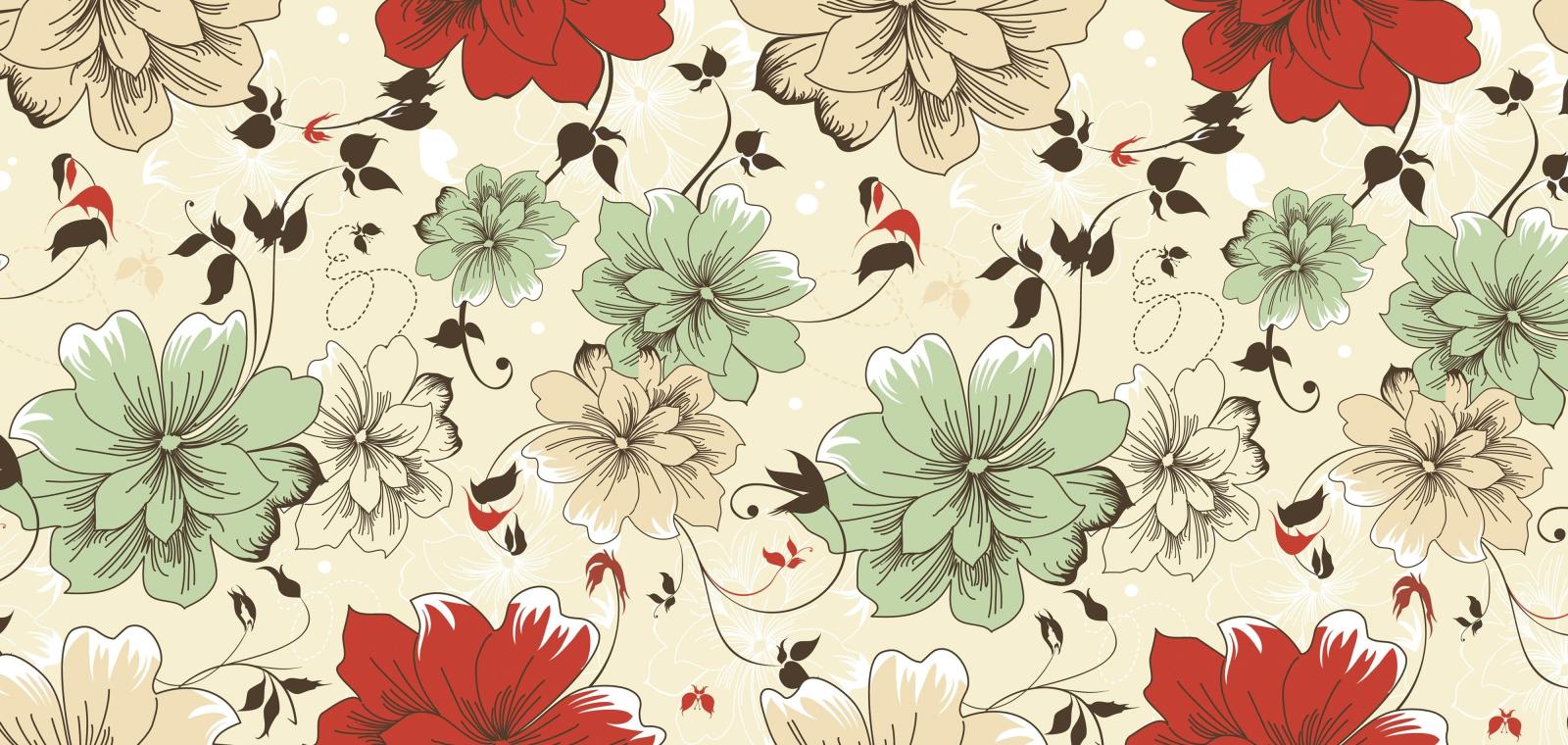 4000x1900 Vintage Floral Wallpaper HD
