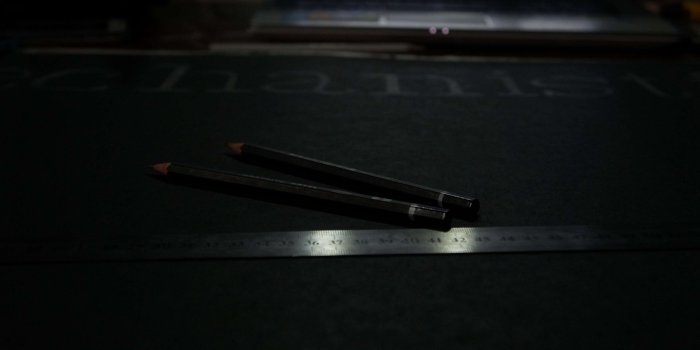 3840x2556 3109477 dark, desk, laptop, pencils, ruler 4k wallpaper and