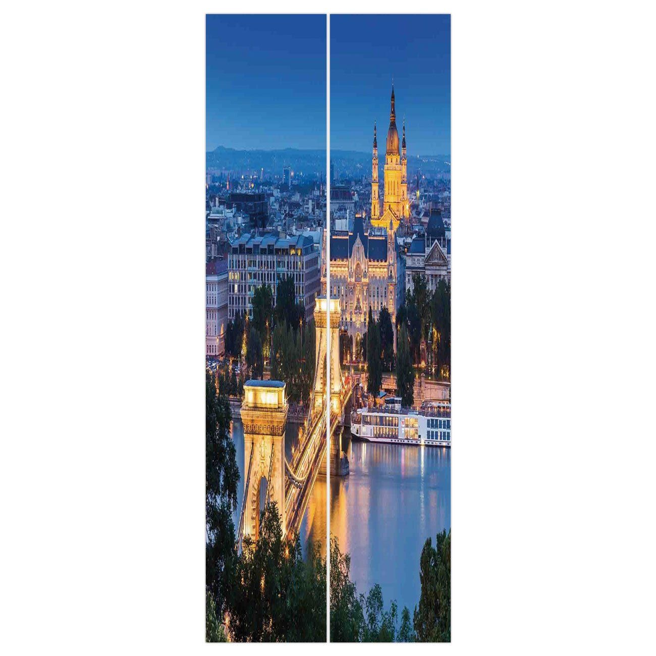 1300x1300 Amazon.com: 3d Door Wall Mural Wallpaper Stickers [ Cityscape