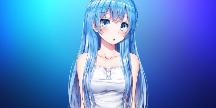 1332x850 Wallpaper girl, blue, blue eyes, pretty, cyan, cute, blue hair