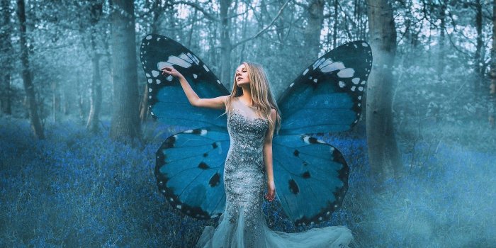 1920x1440 5085803 Forest, Fantasy, Woman, Fairy, Blue, Girl, Butterfly