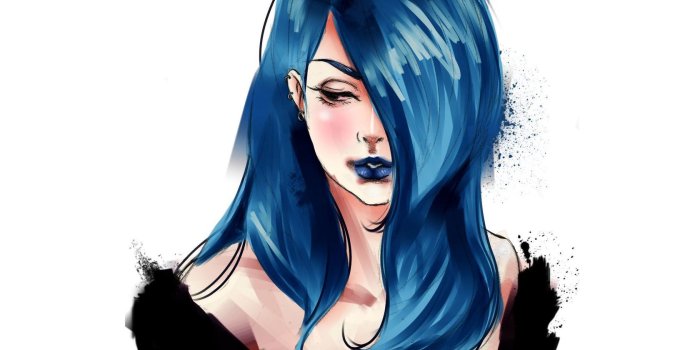 1680x1050 Cute girl with blue hair wallpaper - Digital Art wallpapers - #48169