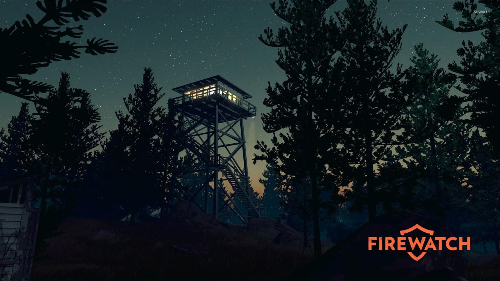 1920x1080 Fire lookout tower in the night - Firewatch wallpaper - Game