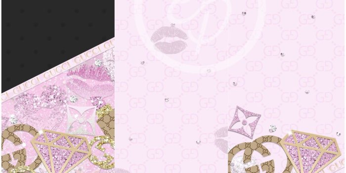 1600x1600 Pretty Walls: Gucci pink x 6 piece wallpaper set