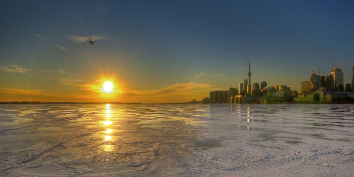 3840x2557 3105376 canada, ice, ontario, snow, sunset, toronto, winter 4k