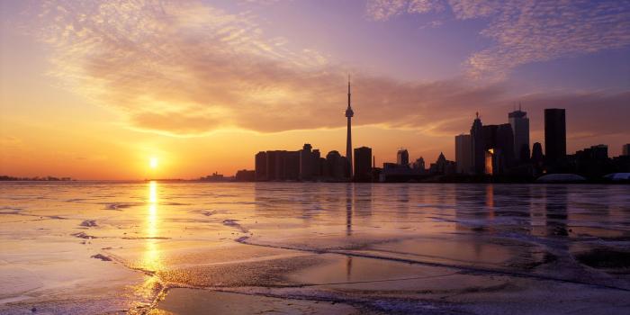 2560x1440 Winter Sunset, Toronto, Ontario | Winter Scenes | Winter sunset