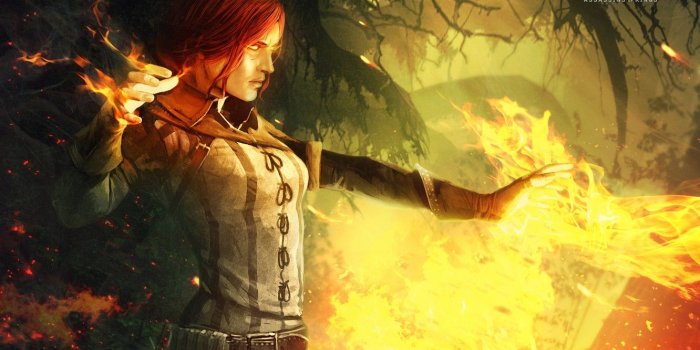 1332x850 Wallpaper fire, the witcher 2, assassins of kings, Triss images for