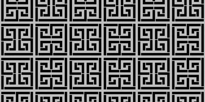 2650x2650 Black and White Greek Key patterned Wallpaper design - 533681