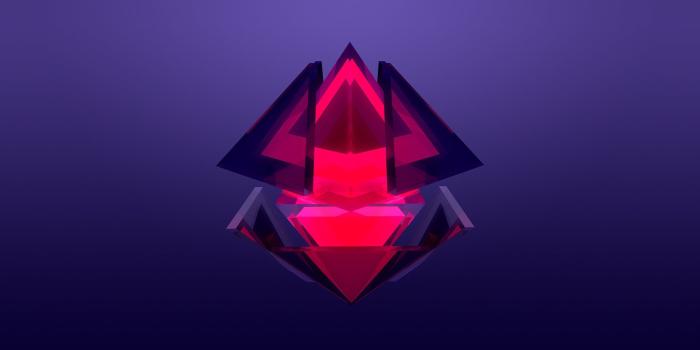 2560x1440 Diamond shaped red logo illustration, abstract, Justin Maller