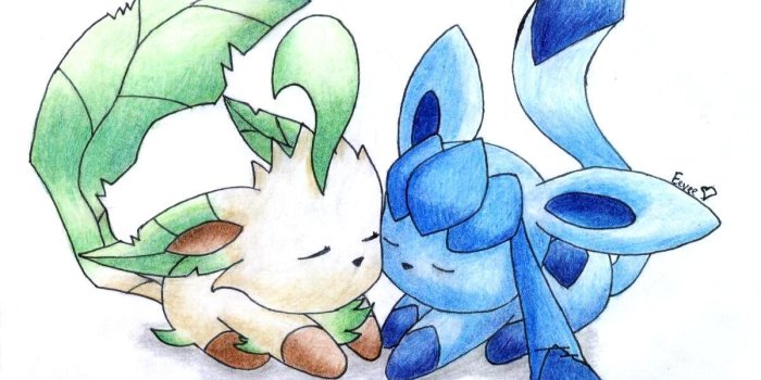 1200x896 Leafeon and Glaceon upendo - Eevee shabiki Art (18306366) - fanpop