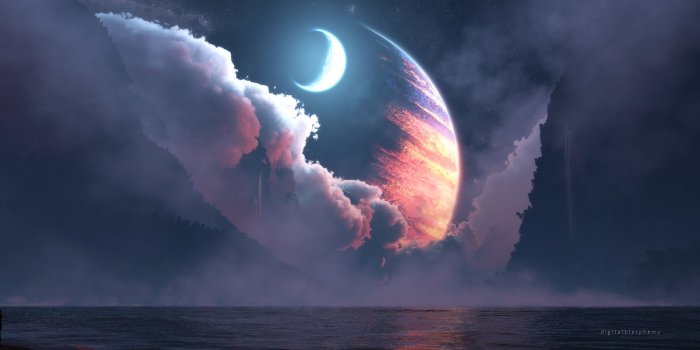 5760x1080 The moon and Mars [5760x1080] | Top reddit wallpapers | R wallpaper