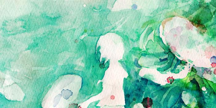 1125x2436 iPhoneXpapers.com | iPhone X wallpaper | ai07-watercolor-green-girl